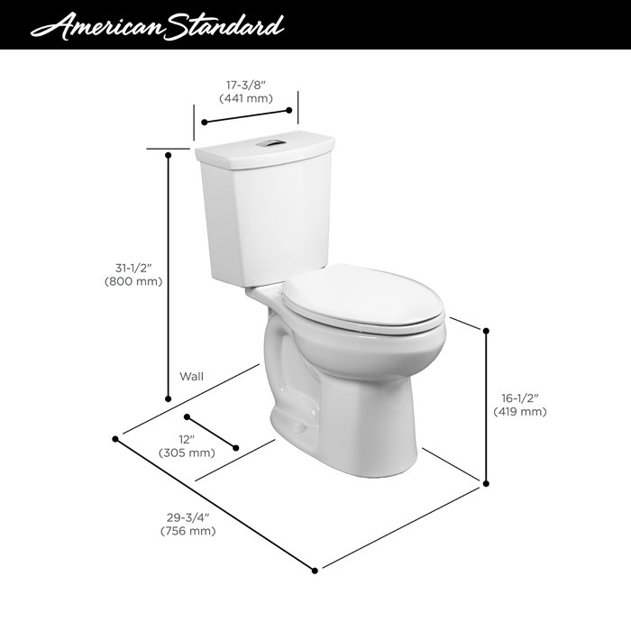 American Standard H2Optimum 1.28 Gallons GPF Elongated Comfort Height